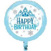 Creative Party PC344421 Snowflakes Happy Birthday Foil Balloon-1 Pc